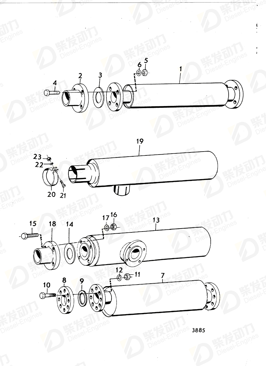 volvo penta Hexagon screw 955544 Drawing volvo penta Hexagon screw 955544 Drawing